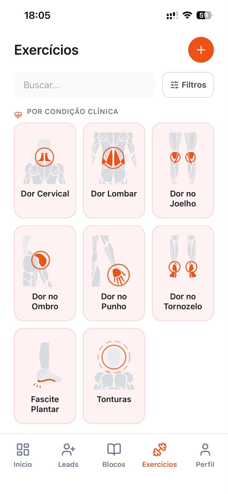 Exercícios de fortalecimento organizados por tipo de dor no Reavit